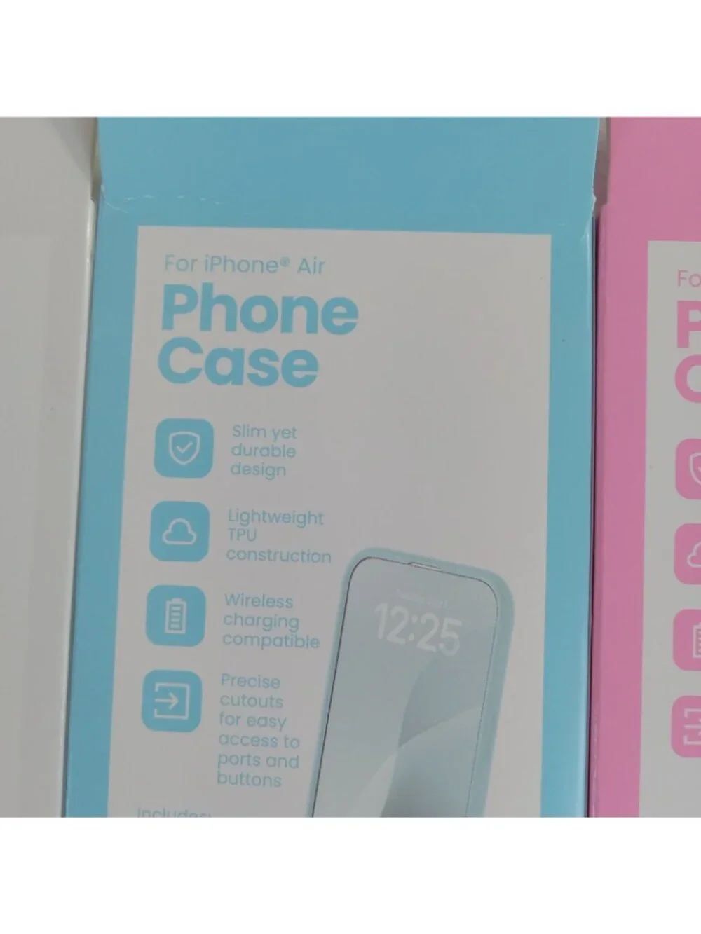 3 iPhone Air Slim Durable Lightweight TPU Phone Cases Covers Pink Blue White